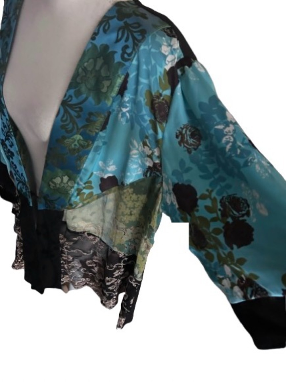 Fairy Vintage SPENCER ALEXIS Kimono 2X 1X Plus Floral Sheer Boho Jacket Cardigan - Picture 9 of 16